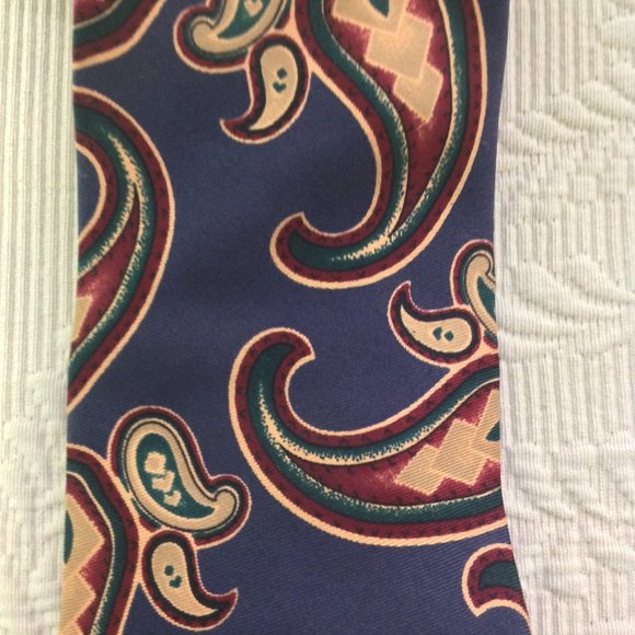 Oscar de la Renta Couture Vintage PAISLEY Neck Tie - Picture 5 of 11
